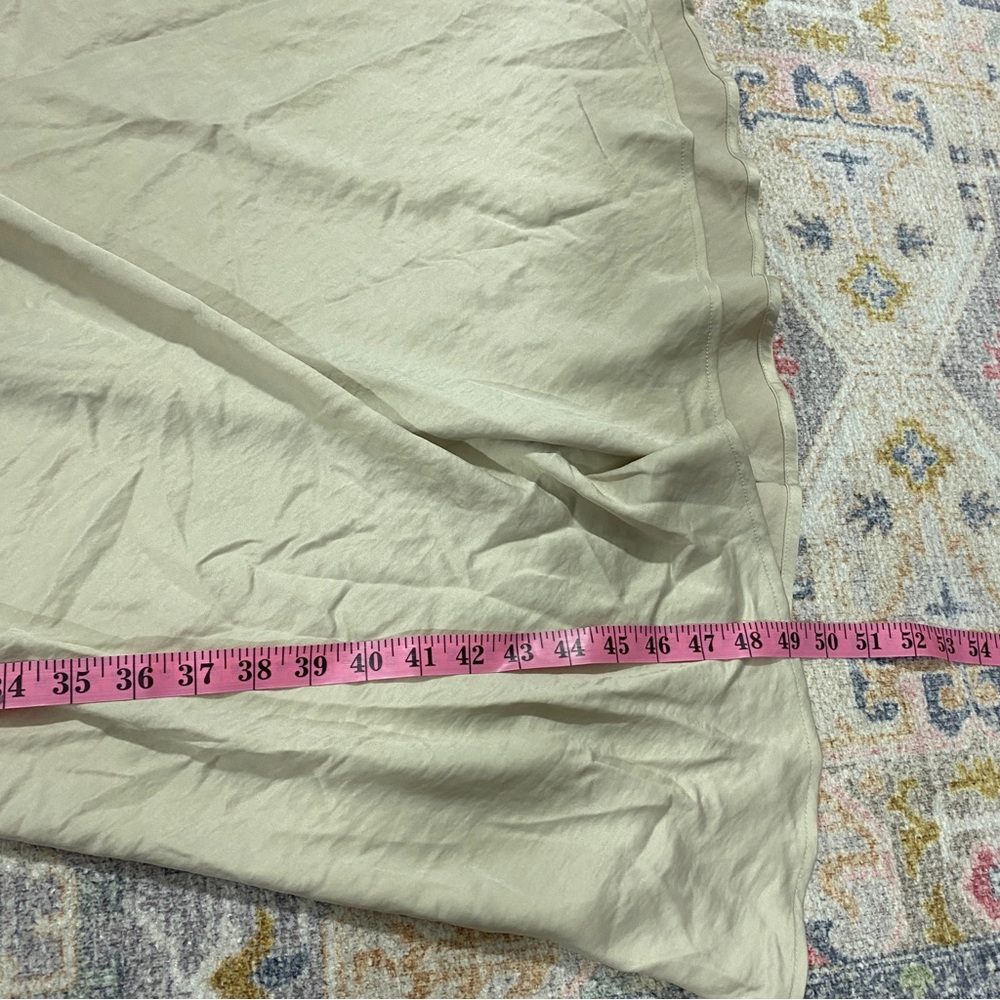 Loft NWT Small Champagne Beige Satin Silky Slip Midi Dress Draped Neck‎ - Picture 14 of 14